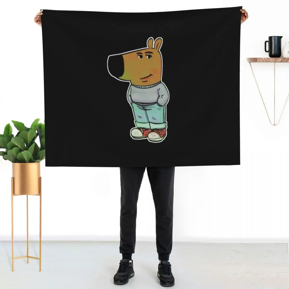 chill guy meme Throw Blanket warm for winter wednesday Plaid Sofa bed plaid Beautifuls Blankets