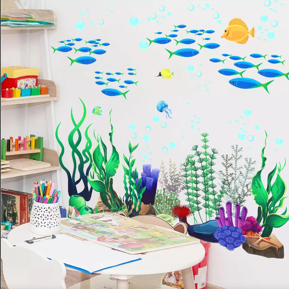 Baby Nursery Under The Sea - ملصقات جدارية تحت البحر بتصميم أسماك