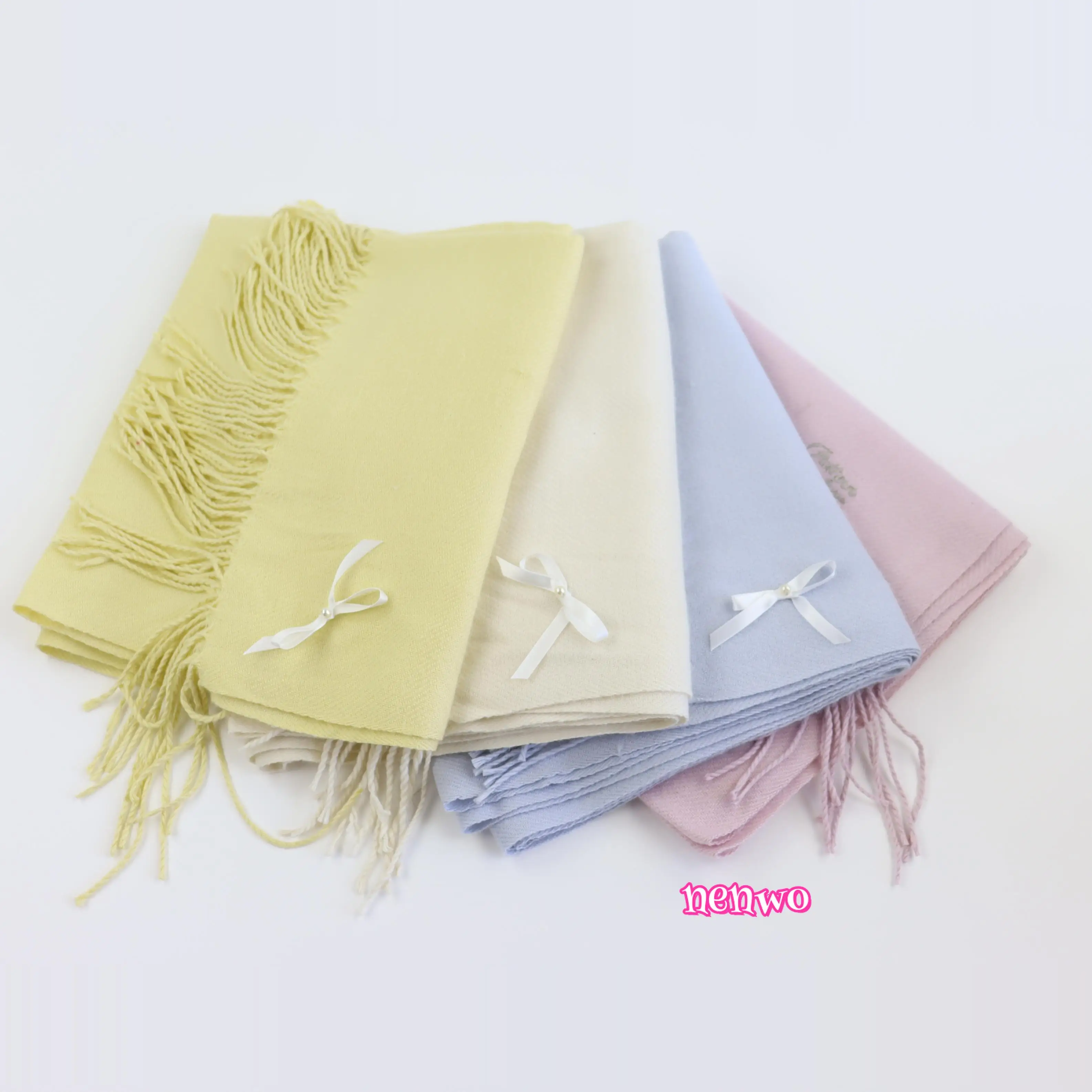 

Шарф из искусственного кашемира, однотонный детский синий бант, шаль подружки невесты, зимний женский теплый шарф