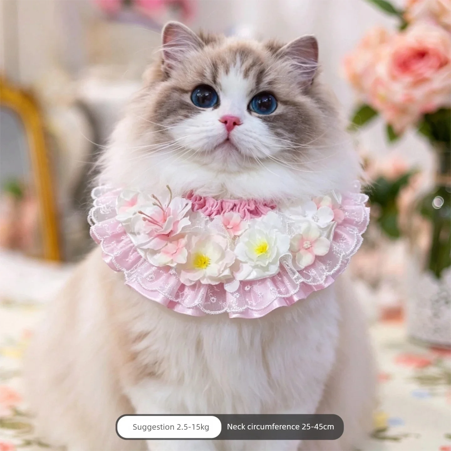 Adjustable Pet Collar Lace Mesh Bowknot Puppy String Bib Cat Necklace Saliva Towel Dog Neckerchief for Dogs And Cats