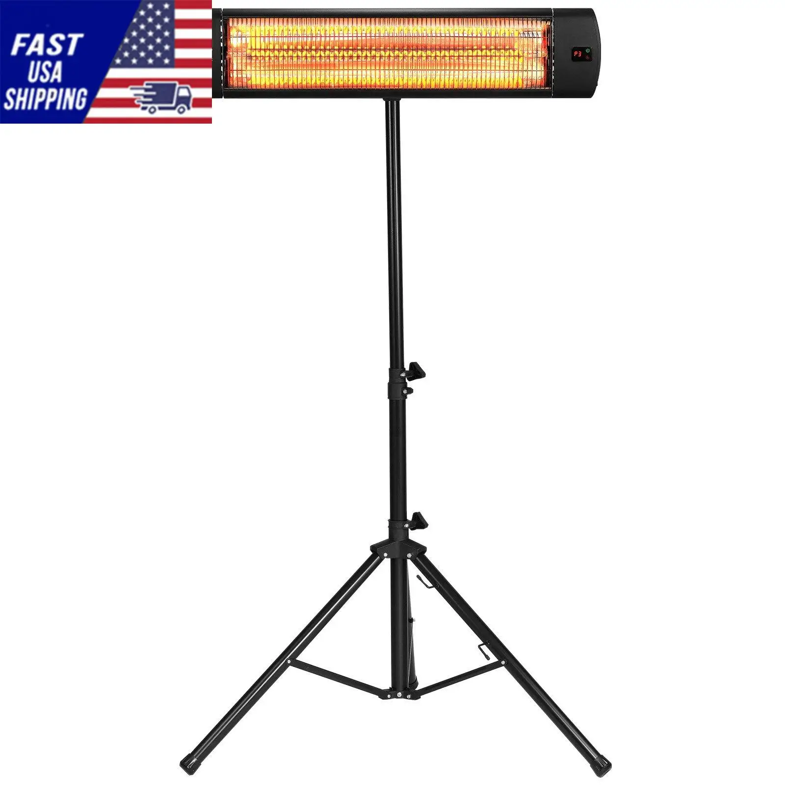 

Infrared Heater, 1500W Remote Control Electric Space Heater, LED Screen Patio Heater w/ 3 Speeds & Timer, Outdoor/Outdoor