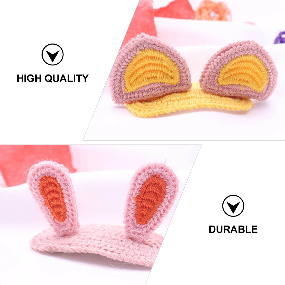 

Knitted Hair Clips Cartoon Animal Ears Accessories for Girls Kids Headdress Durable Quality Gifts Birthday Valentine Mother Day