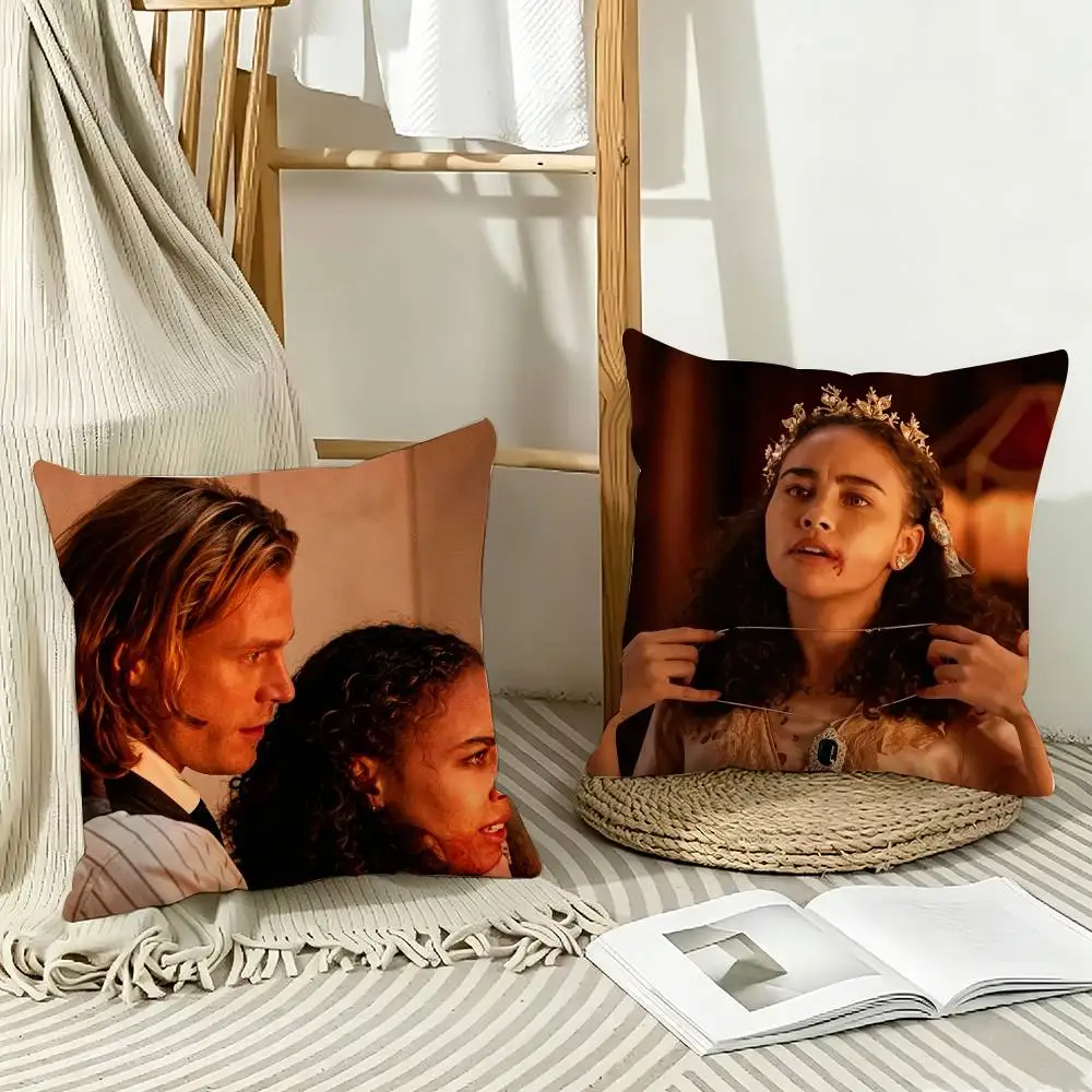 Retro Gothic Interview with the V-Vampire Film   Pillow Case Pattern Printed Pillowcase For Living Room Sofa Cushion Cover