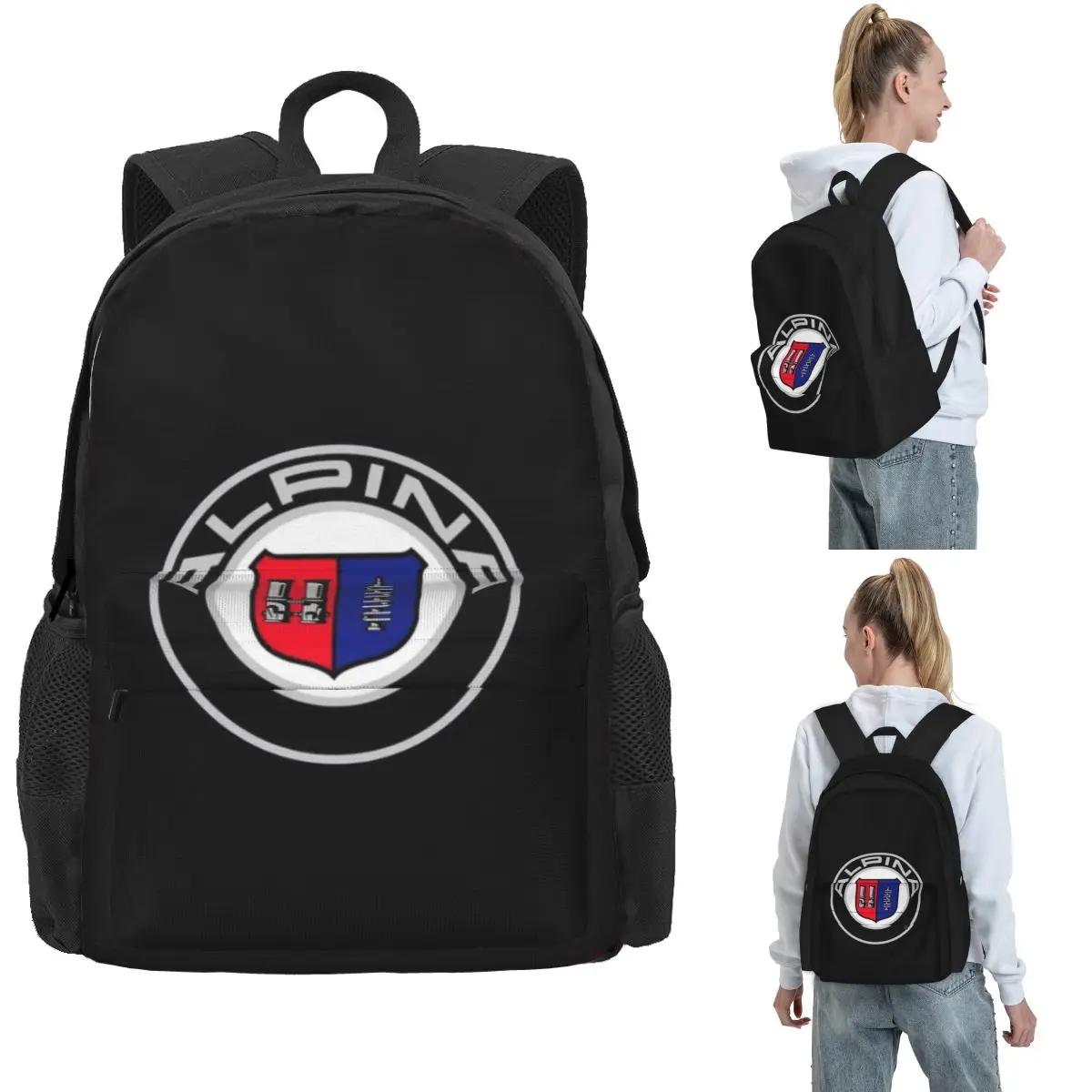 

Alpina - Classic Car Logos Backpack Hot Sale Daypack Large Capacity Children BookBag School Bag Shoulder Bags for Men Women