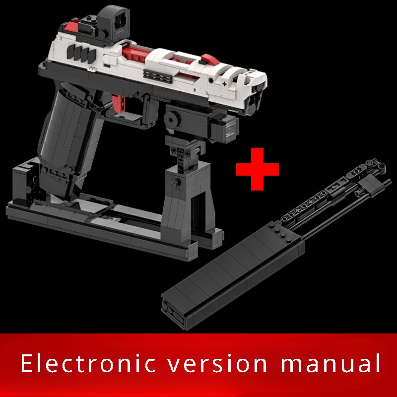 Moc Bouwsteen Pistool P20 Speelgoedscheertafel Splitsing Bakstenen Jongens Volwassen Editie Geavanceerde Zwarte Technologie Puzzel Hobbyspeelgoed