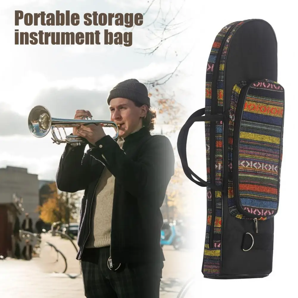 High-density Weaving Instrument Bag Trumpet Gig Bag Soft Case with Double Zippers Adjustable Shoulder Belt High-density Oxford