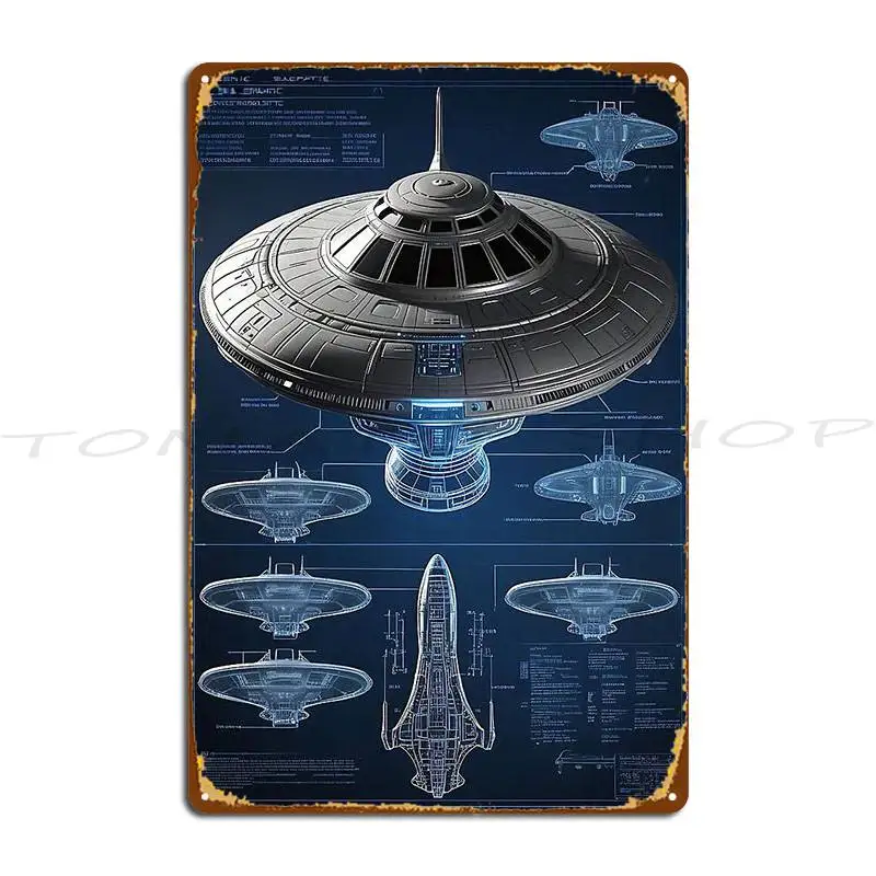 Interstellar Blueprint Metal Sign Wall Mural Wall Decor Party Cinema Customized  Tin Sign Poster