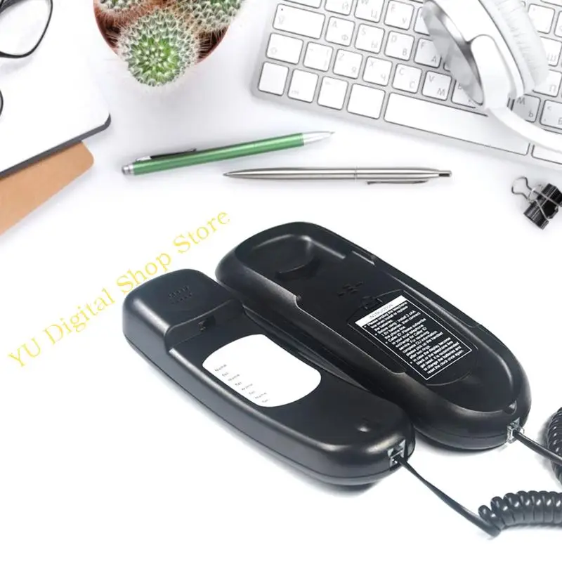 96BA Corded Phone LCD Display Last Number Redial Desktop & Wall Mount Fixed Telephone