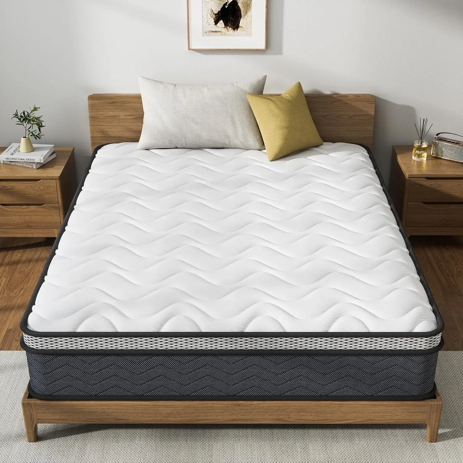 

12 Inch Full Mattress, Hybrid Full Size Mattress in a Box-Medium Firm Feel Memory Foam and Individually Pocketed Springs for