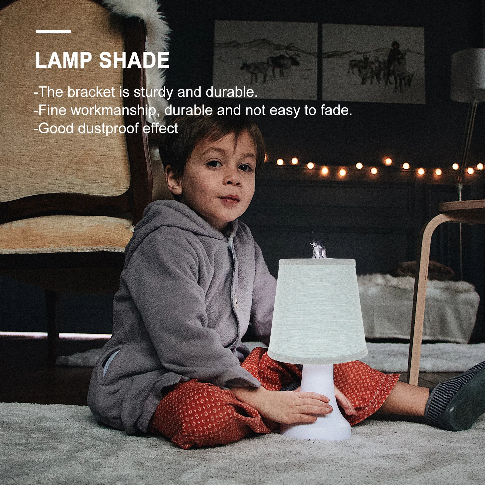 

Fabric Lamp Shade For Bedside Desk Floor Table Lamp Soften Light Home Hotel Decor Replacement Cover Household Lighting Accessory