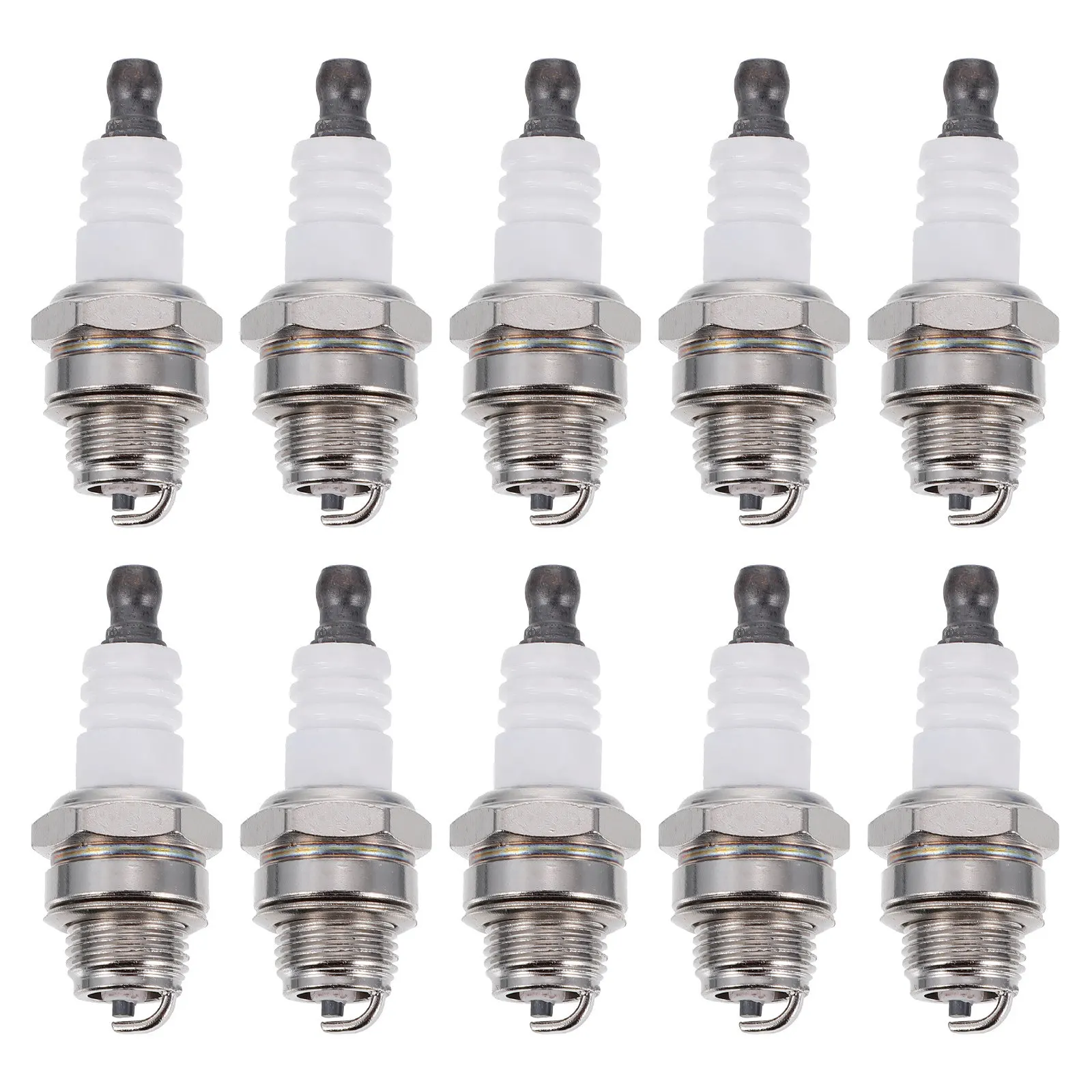 10pcs Spark Plug for Lawn Mower Brush Cutter Chain Saws Two Stroke Engine Gardening Tools Durable Long Lasting Easy Install