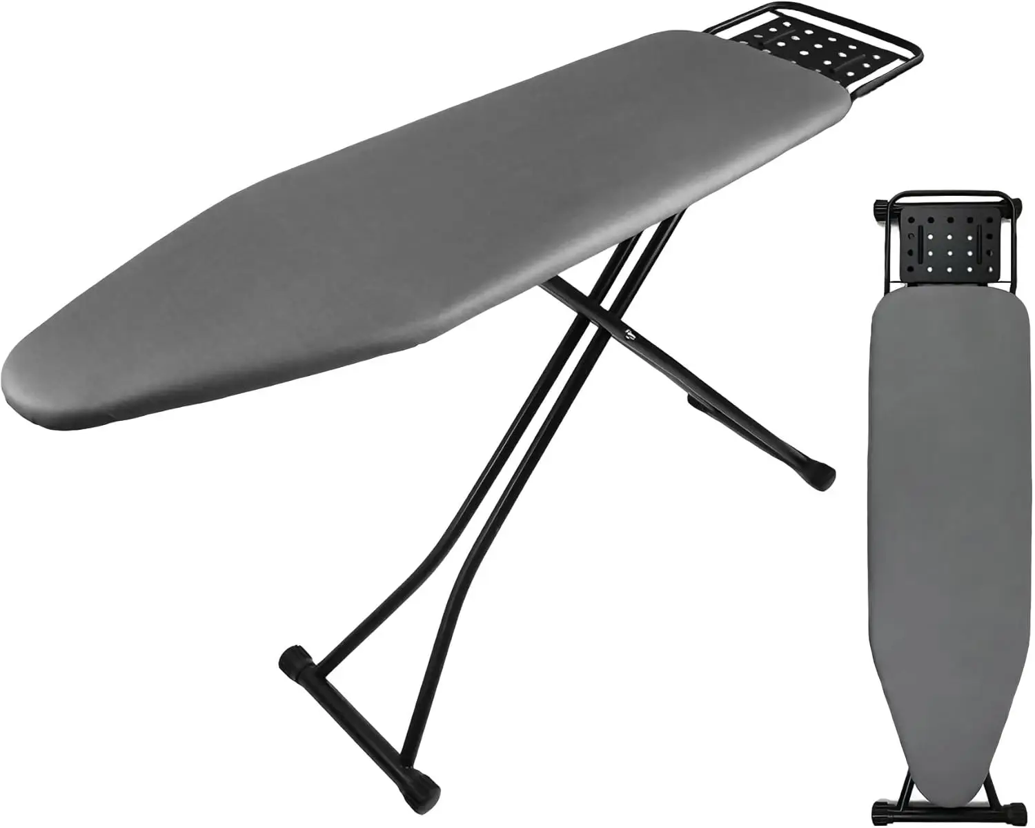 

Полноразмерная гладильная доска с термостойким чехлом, регулируемой высотой и складной конструкцией для удобного хранения