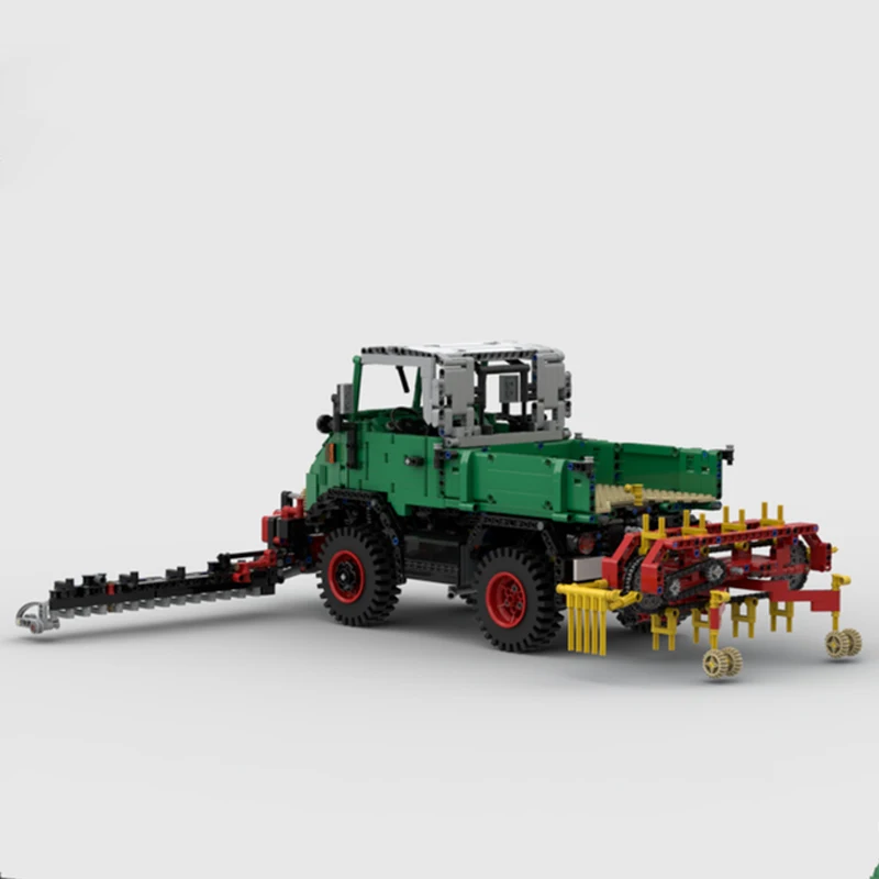 3019PCS Moc city Engineering RC Unimog U411 with band rake and cutter bar model creative ideas Child Toy Gift Technology blocks