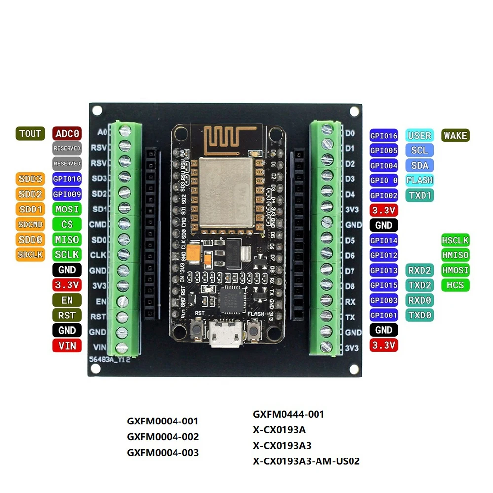 Nodemcu Lua V2 ESP8266 ESP-12E لوحة تطوير WiFi ESP8266 لوح تمديد متوافق مع لوحة توسيع NODEMCU V2 GPIO