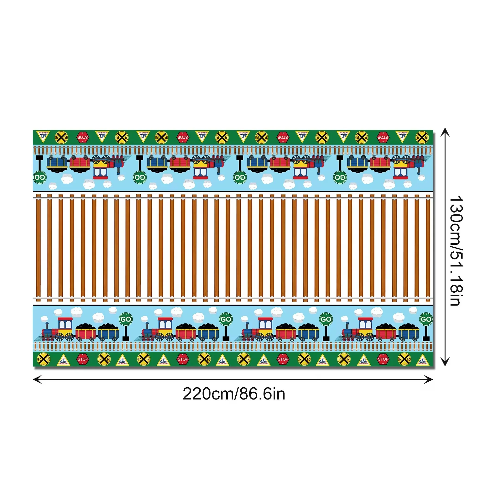 130*220cm Railroad Train  PE Table Cover Birthday Party Decorations Plastic Tablecloth Disposable Camping Mat Party Supplies