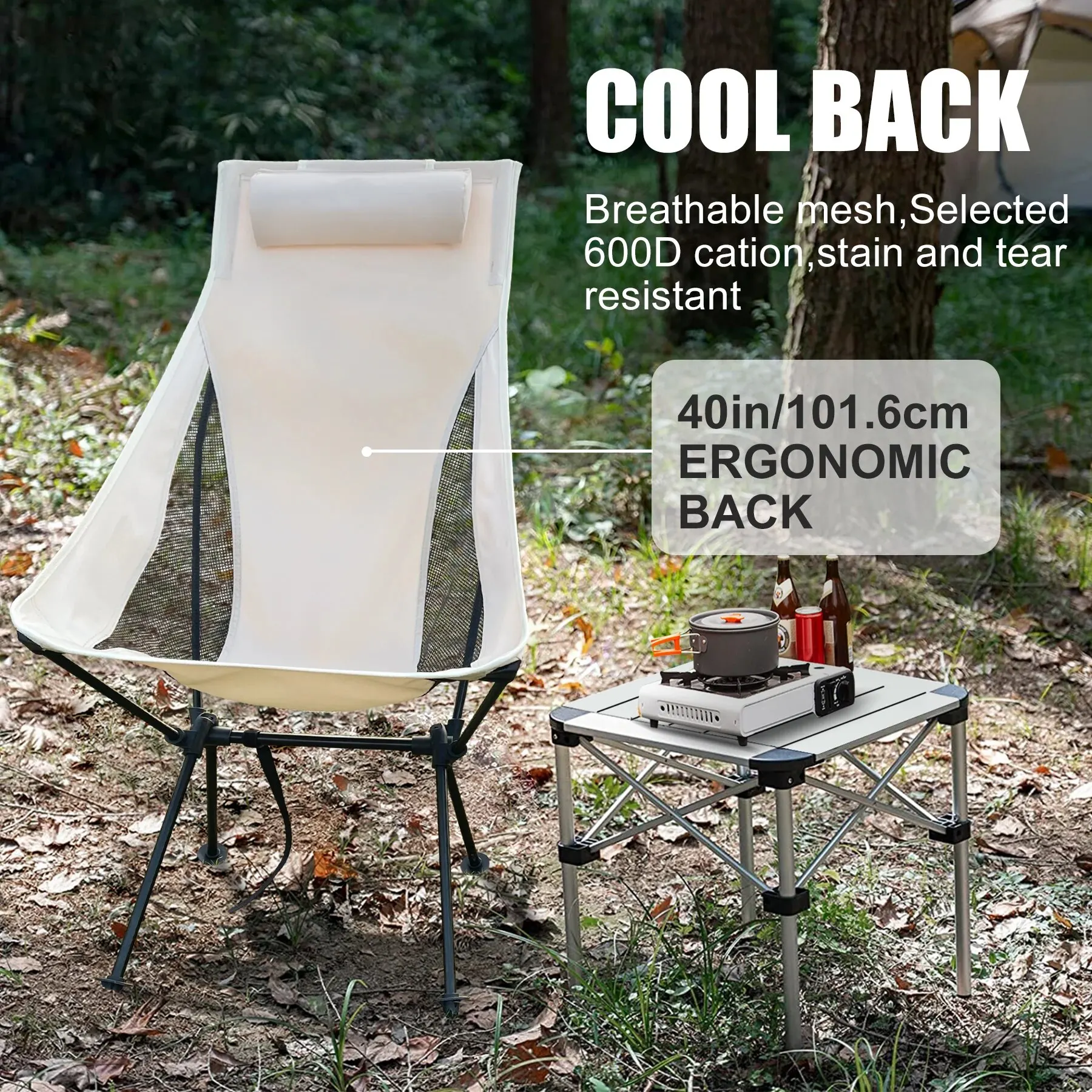 

Portable Folding Camping Chair With Headrest Lightweight Tourist Chairs Aluminum Alloy Fishing Chair Outdoor Furniture