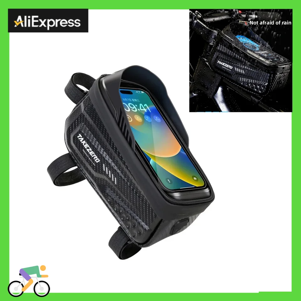 Front Handlerbar Bag Bicycle Top Tube Bag Rainproof Mountain Bike Bag Cycling Accessories 4.7- 6.8 inch Mobile Phone Case