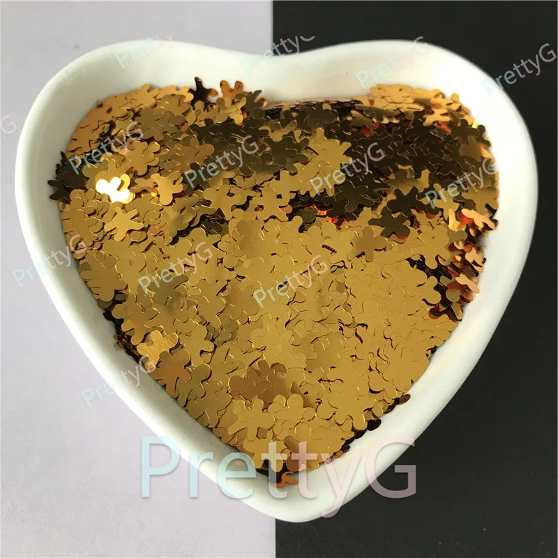 PrettyG 1 Box Gingerbread-Man Shaped Metallic Glitter for Resin DIY Making Body Art Craft Makeup Decoration Accessories