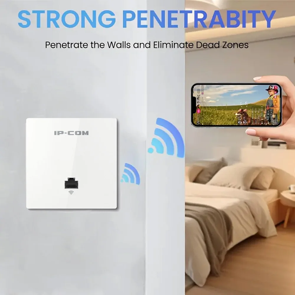 IPCOM W37AP AX1500 in-Wall Wireless Gigabit Access Point WiFi 6 PoE Powered Seamless Roaming Wireless Dual-Band Wifi6 AP in wall