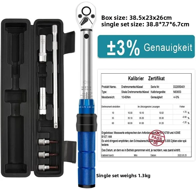 3/8 Inch Torque Wrench with Magnetic Spark Plug Socket Set, Chrome Vanadium Steel, for Bicycle Motorcycle Car, Scale Display