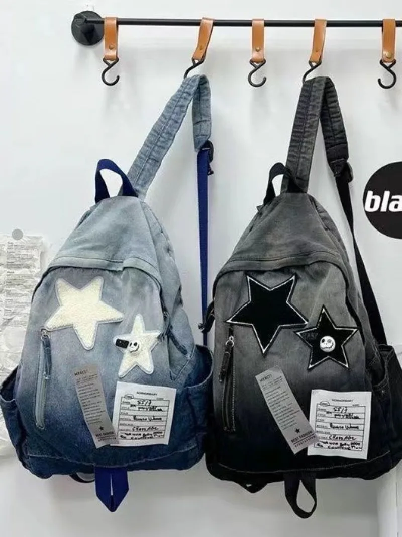 Mochila BOMO Vintage para mujer, mochilas góticas de lona a la moda de alta capacidad para mujer, bolso informal versátil con gradiente para mujer