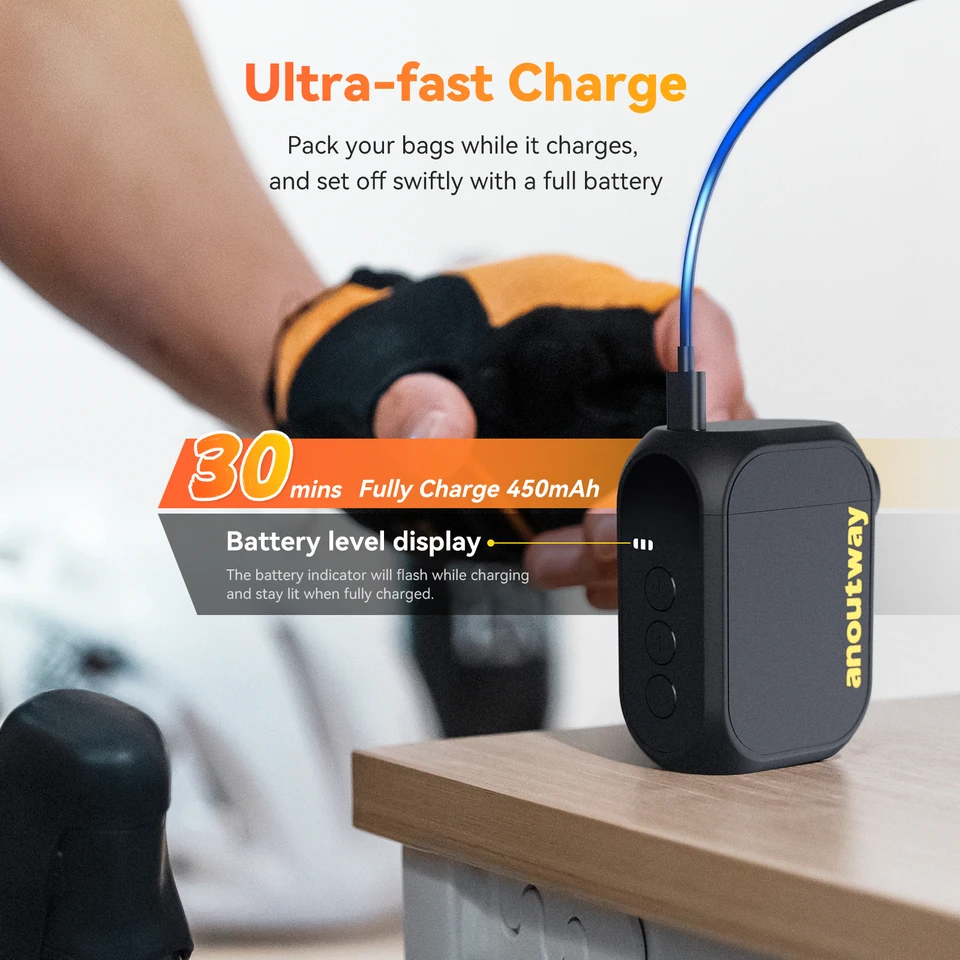 Anoutway AT1 Pro Mini Electric pump for Bike Tire Inflator with