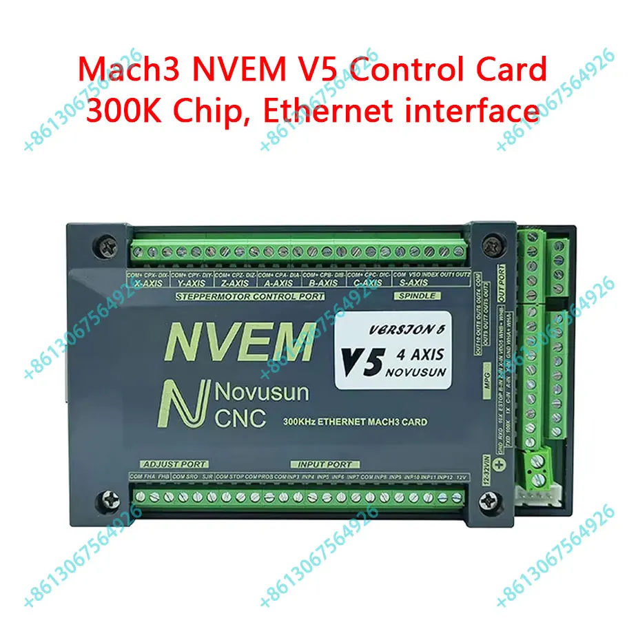 Upgrade MACH3 NVEM V5 300K CNC engraving machine motion control card 3/4/5/6 axis Ethernet control supports stepper servo motors