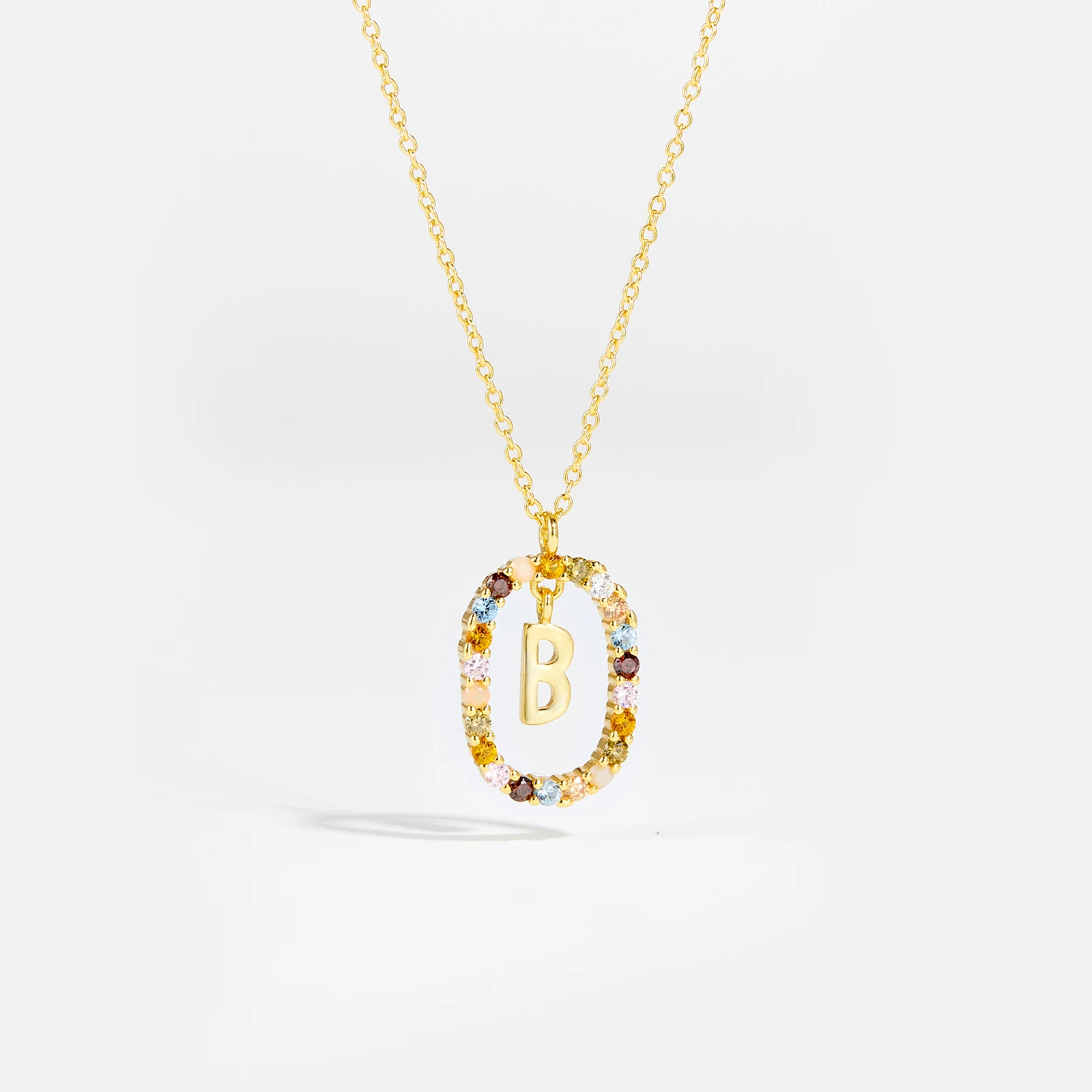 ANDYWEN 925 lettres en argent Sterling a-z initiales M S C K Alphabet pendentif longue chaîne collier dites mon nom bijoux fins