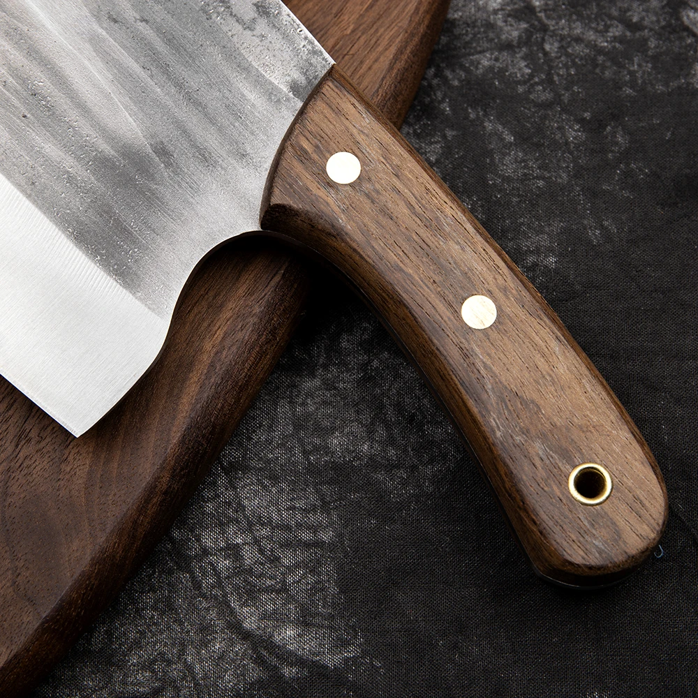 Hand-Forged Full Tang Meat Cleaver - Ultra Sharp Asian Chef Knife for Meat, Fish & Vegetables Wide Blade Kitchen Knife - view 4