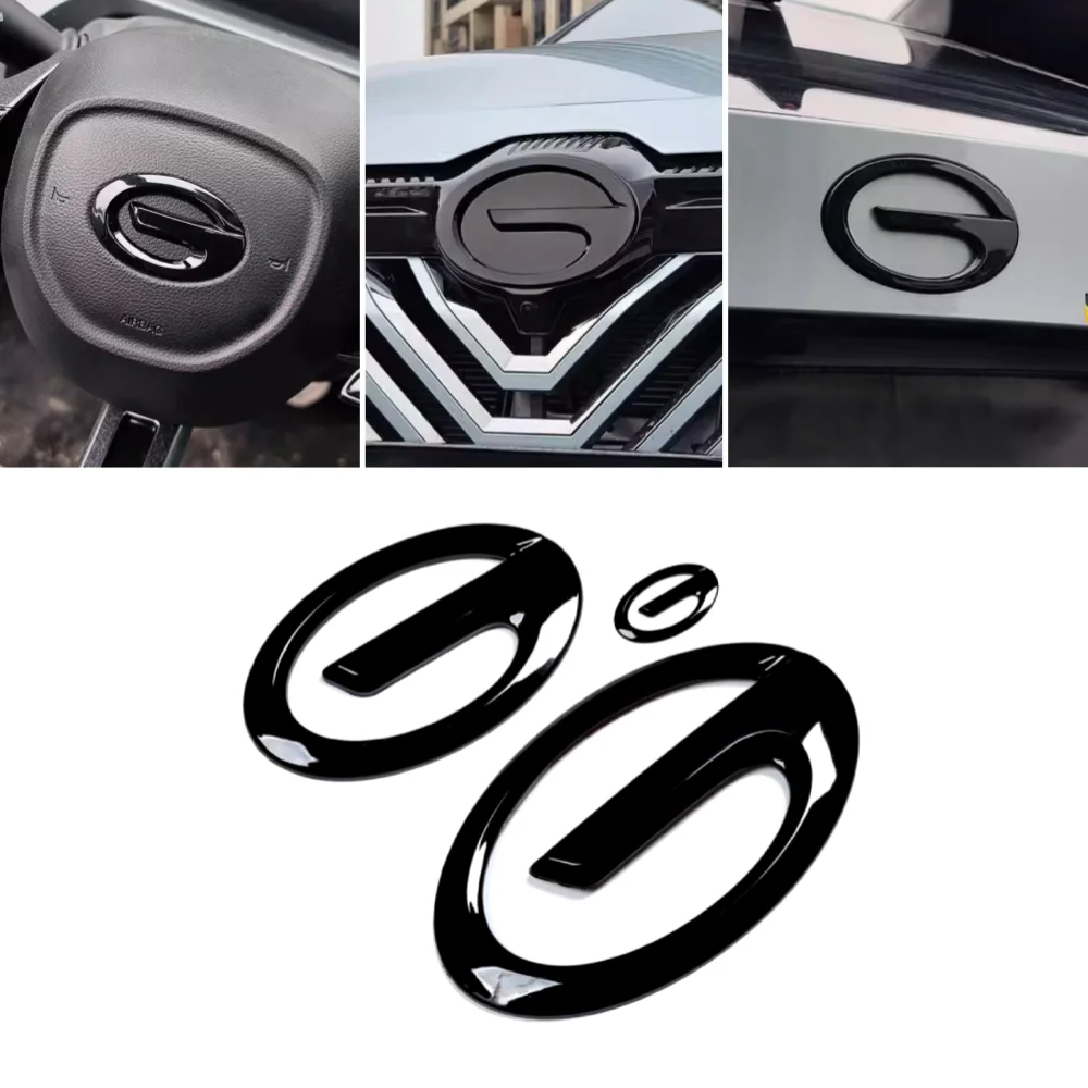 

For Trumpchi GAC EMKOO 2023-2024 Auto Accessories Black Car Label Sticker Car Front Logo Frame Head Bumper Decor Sticker Cover