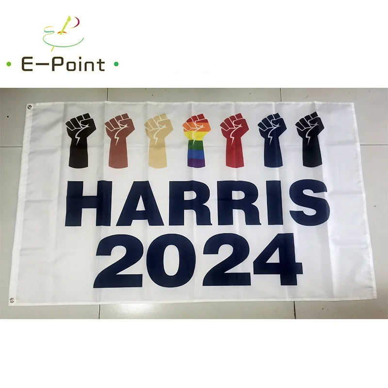 Harris 2024 Flag FREE SHIPPING USA Fist 2024 Sign 3x5' Banners