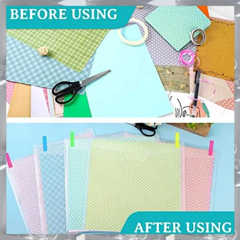 

Hot Selling-36Pcs Plastic Scrapbook Paper Storage With Buckle Design,With 100Pieces Multicolor Sticky Index Tabs For Holding 12X