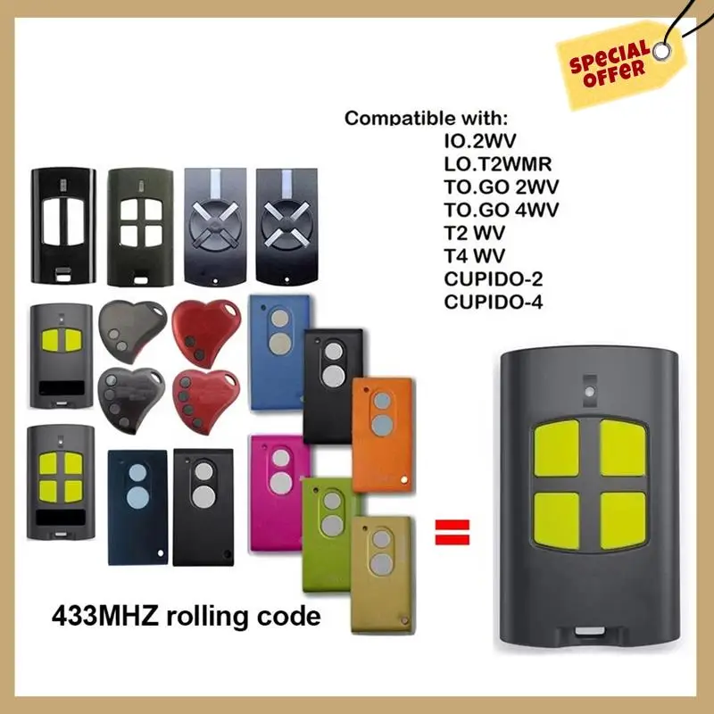Стабильная производительность-для BENINCA To.GO 2VA 4VA 2WV 4WV пульт дистанционного управления для открывания гаражных ворот 433,92 МГц с подвижным кодом, пульт дистанционного управления для ворот