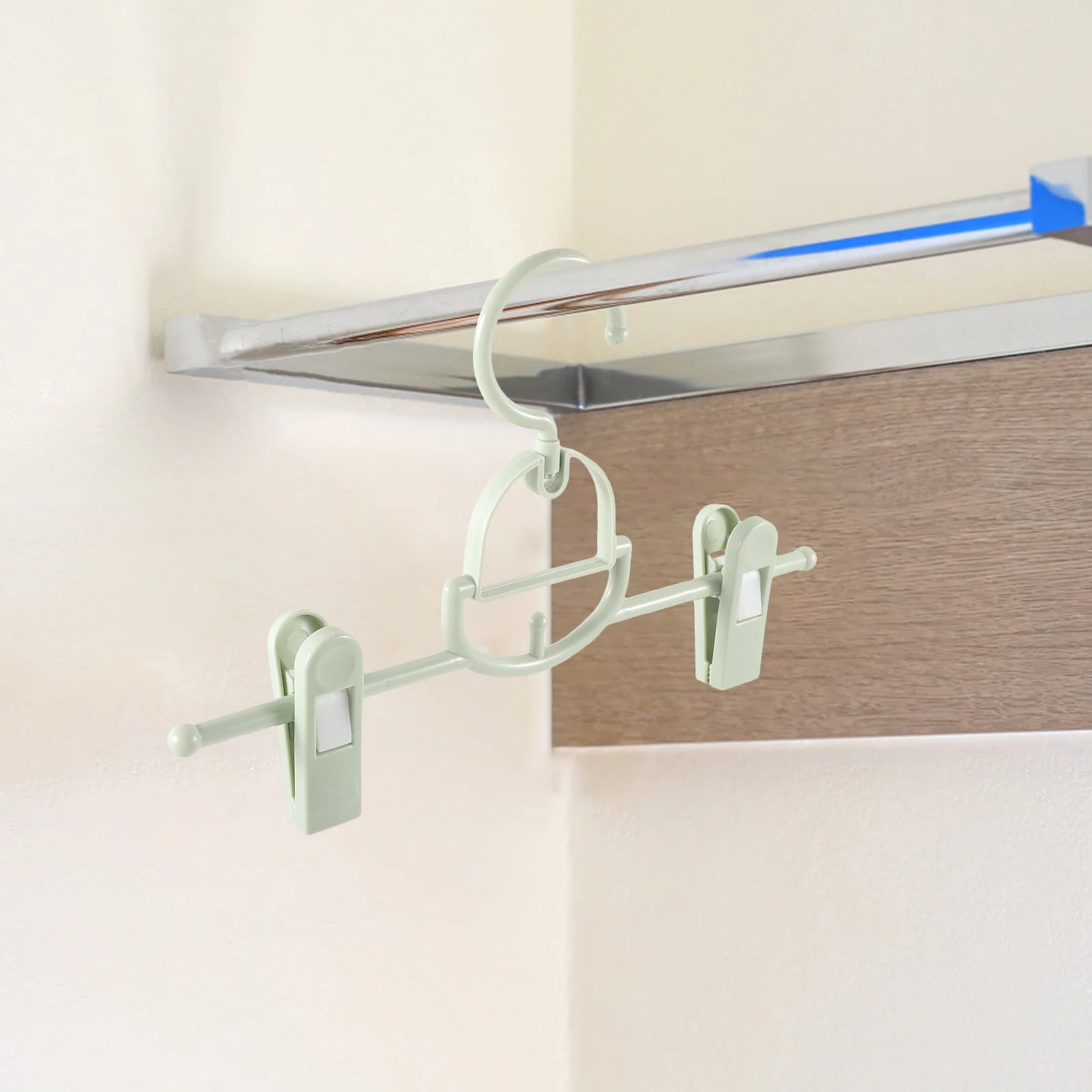 

5pcs Children's Pants Hangers Clothes Stand with Clips Space Saving Foldable Small Hanger for Travel Skirt Sock Trouser Closet
