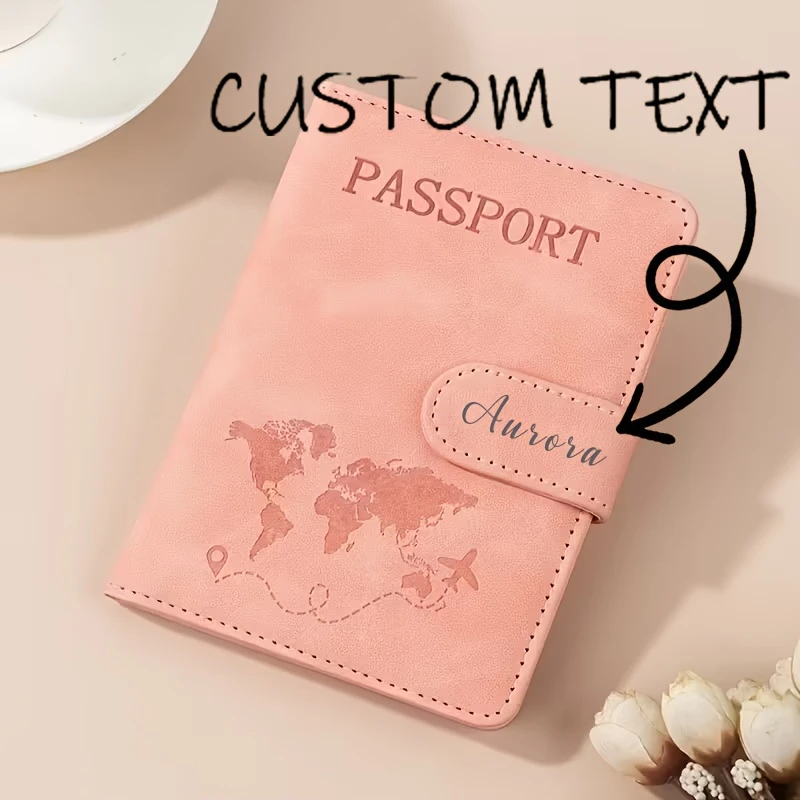 

Custom-Designed Faux Leather Passport Cover with Name Initials, Travel Passport Holder with Anti-Demagnetization Feature