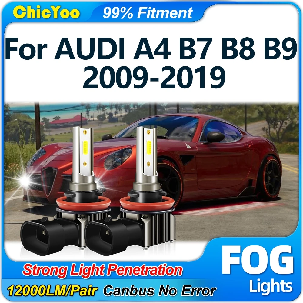 Car Fog Lights Bulbs 90W Plug And Play Auto Fog Lamps 12V 24V For AUDI A4 B7 B8 B9 2009-2012 2013 2014 2015 2016 2017 2018 2019 