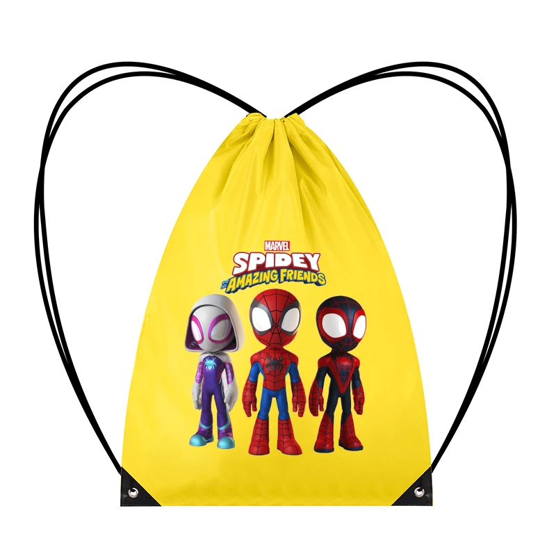 Карманный комплект Marvels Avengers Kawaii, сумка на шнурке в стиле аниме, молодежный модный спортивный рюкзак большой емкости, милые подарочные пакеты с героями мультфильмов