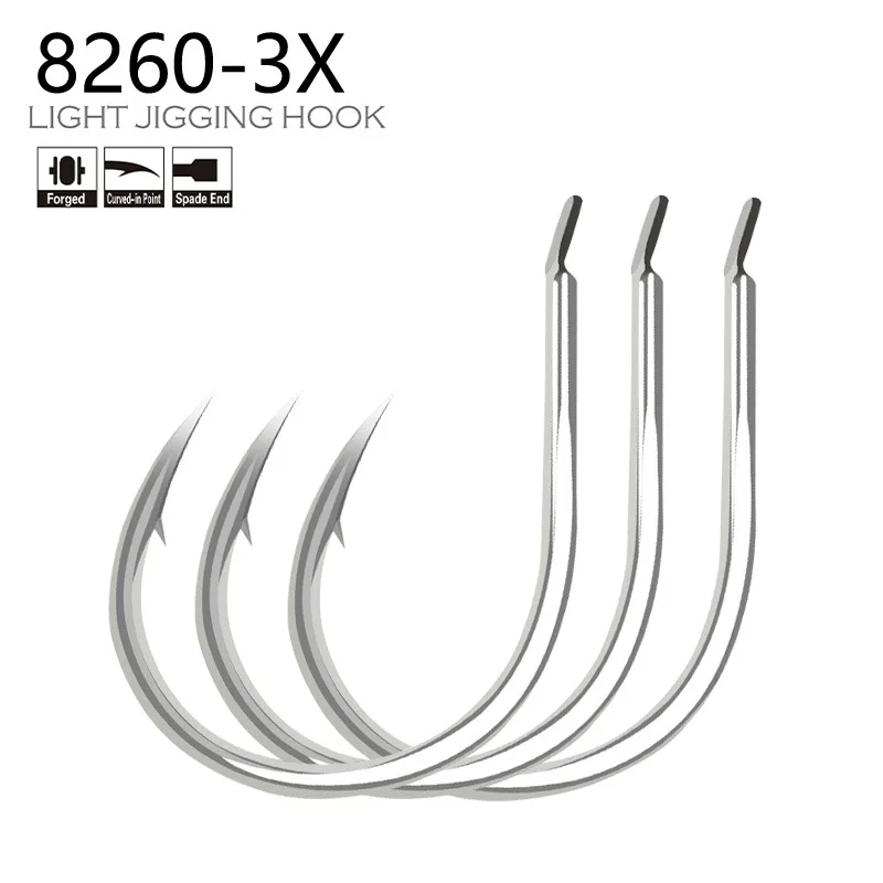 BKK 8260 Iron Plate3X Streng Fishing Hooks Thened Big Mouth Hooks High Carbon Steel Corrosion Resistant Boat SEA Fishing Hook