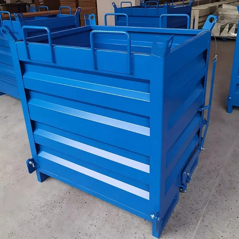 Factory Direct New Condition Self-Dumping Iron Forklift Hopper Lower Opening Self Dumping Happer Storage Shelter Lower Opening