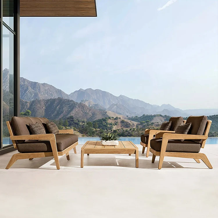 High quality solid teak low table hotel living room center table garden outdoor wooden coffee