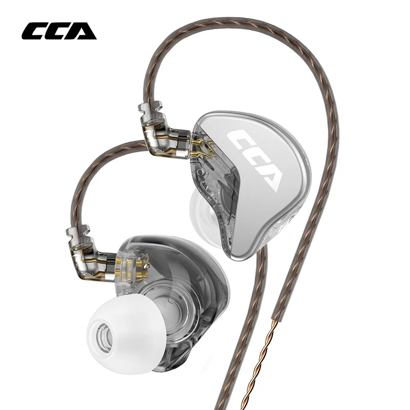 Image of CCA CRA Polymer-Membran-Kopfhörer mit starkem Bass, HiFi-IEM, verbessertes 2PIN-QDC-Kabel, abnehmbares Kabel, In-Ear-Kopfhörer, tiefe Bässe, Gaming-Ohrhörer