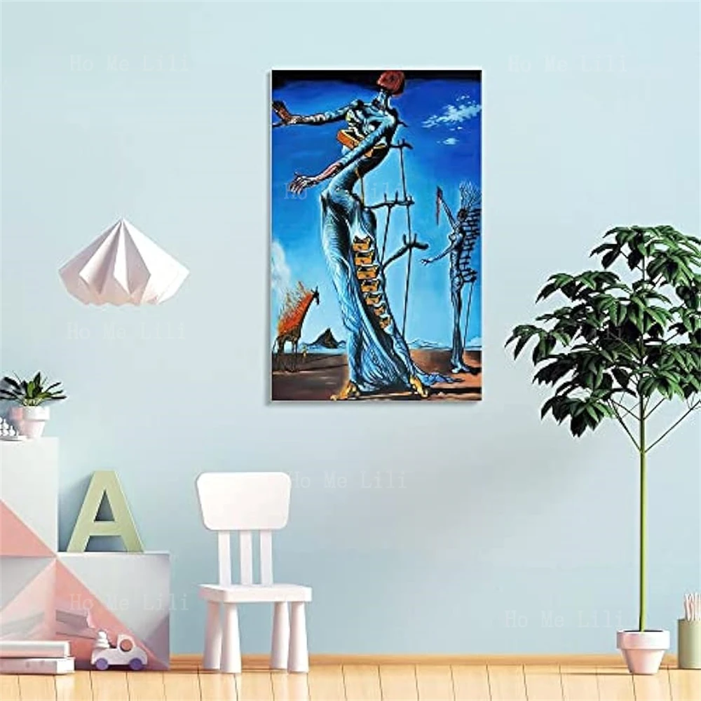 Surreal Art Poster Burning Giraffe Salvador Dali Canvas Picture Print Modern Family Bedroom Decor Posters