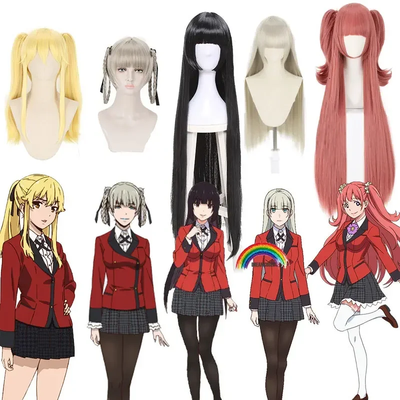 Kostum Cosplay Anime Kakegurui jaami Yumeko, kostum seragam sekolah SMA Jepang, pakaian wanita wig MN3
