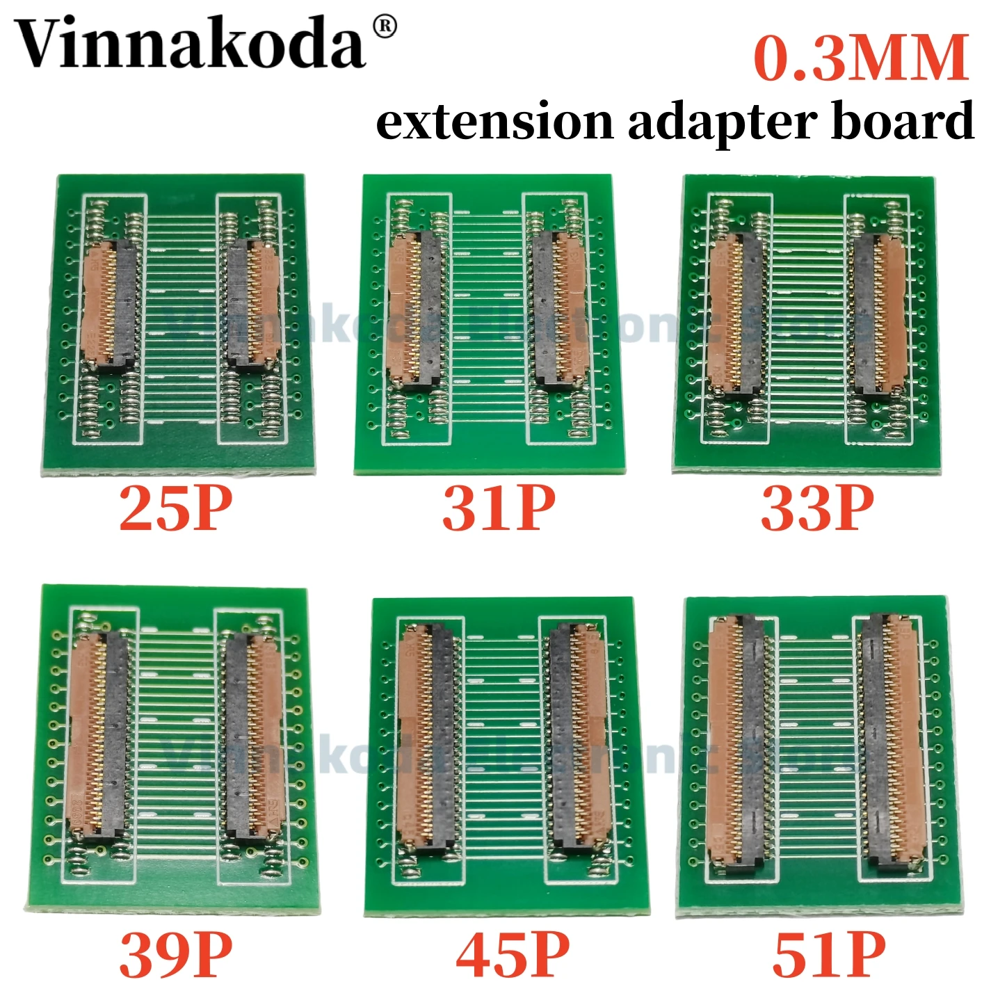 FPC FFC Flexible Flat Cable Extension Connection Board 0.3 MM PCB Pitch 25 31 39 45 51 PIN Connector FPC Adapter