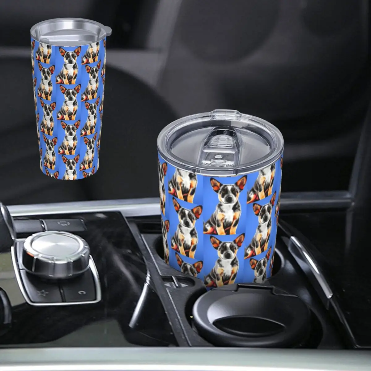 Cute Australian Cattle Dog Puppy Stainless Steel Tumbler Vacuum Insulated Mug Thermal Cold Bottle Straw With Lid 20oz