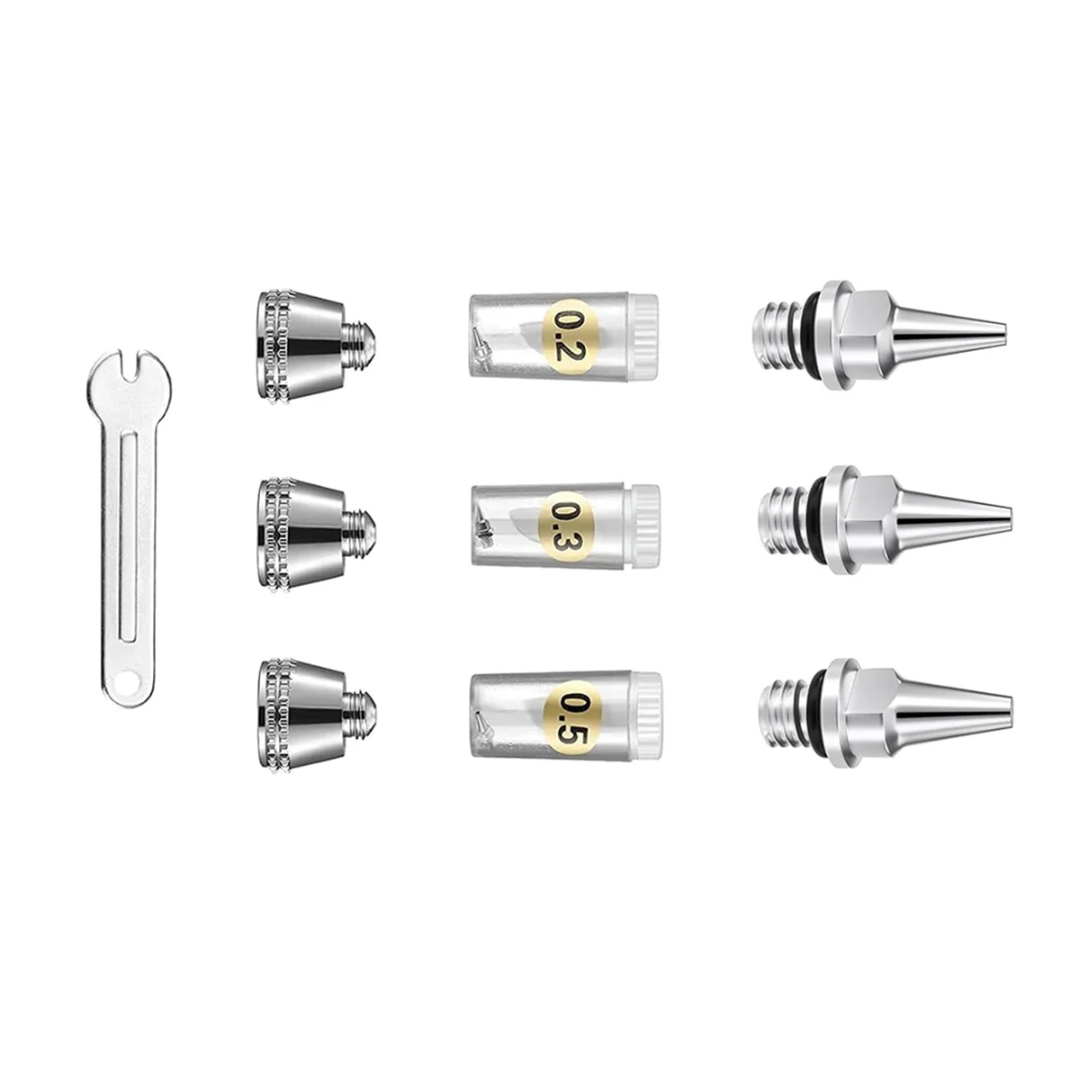 ABZV-Kit d'outils de réparation de nettoyage de pulvérisateur d'aérographe ensemble de brosses à aiguilles en acier inoxydable 0.2mm, 0.3mm,0.5mm aiguille de buse