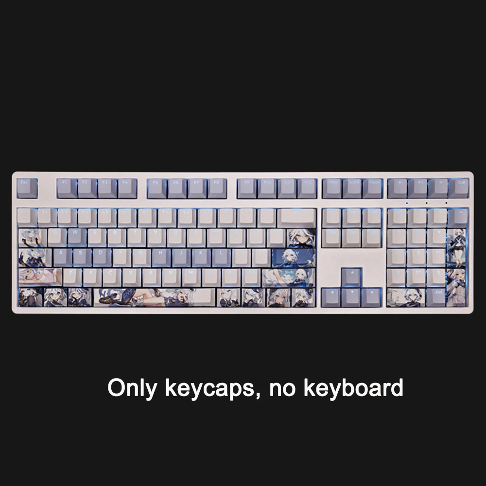 

108 Keys/set Genshin Impact Focalors Keycaps PBT Dye Subbed Backlit Keycaps Anime Gaming Key Caps For ANSI 61 87 104 108 Layout