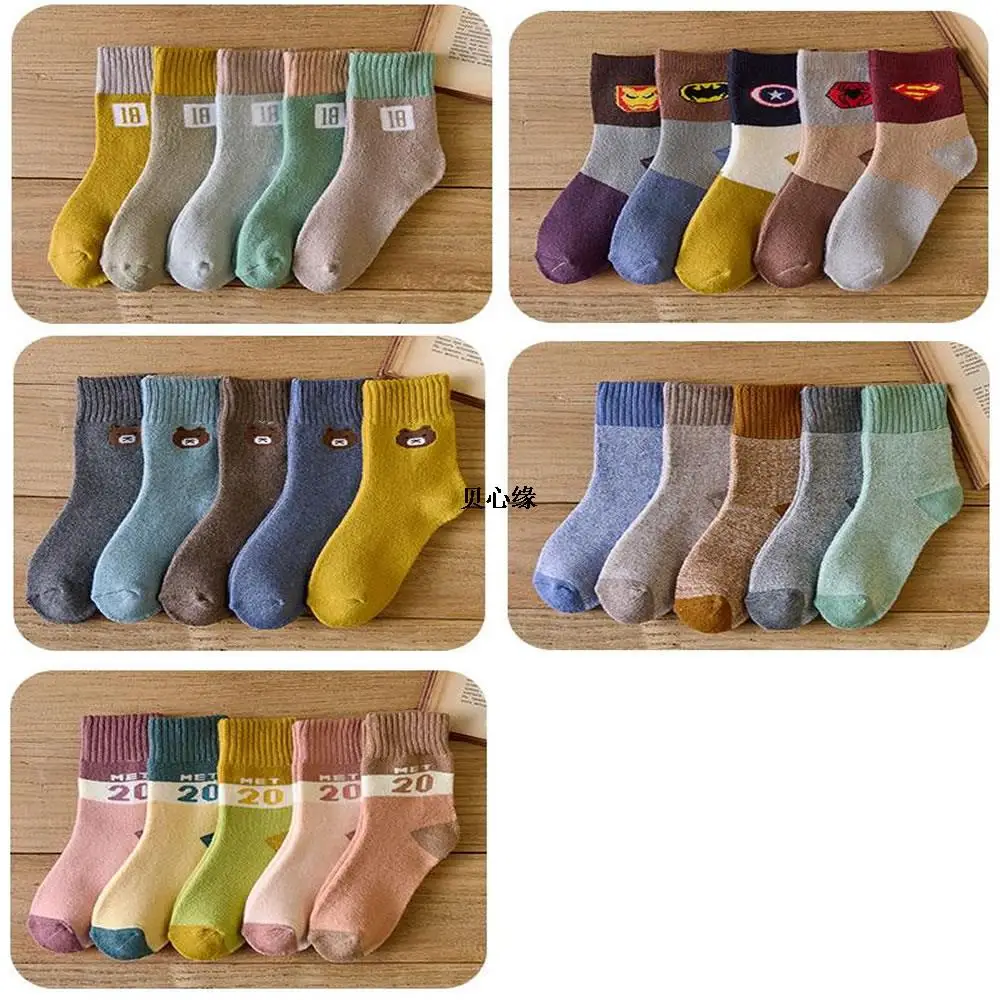 

Children's socks in winter with velvet padded warm terry socks cartoon towel socks girls socks student floor socks