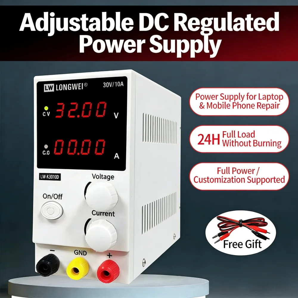 AC110-220V Input Adjustable DC Regulated Power Supply Output Voltage 15V/32V/60V100V for Mobile Phone/Laptop/Computer Repair Lab