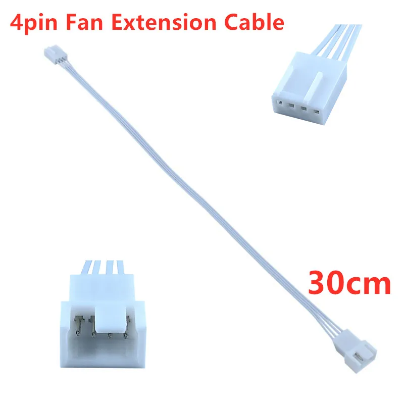 新しい4ピンPWMファンケーブル、1ウェイ、30cm、CPUクーラーファン電源コード延長ケーブルコネクタ、PWM延長ケーブル、PCケース用